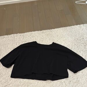 Zara Black Boxy Crop T-Shirt Short Sleeve